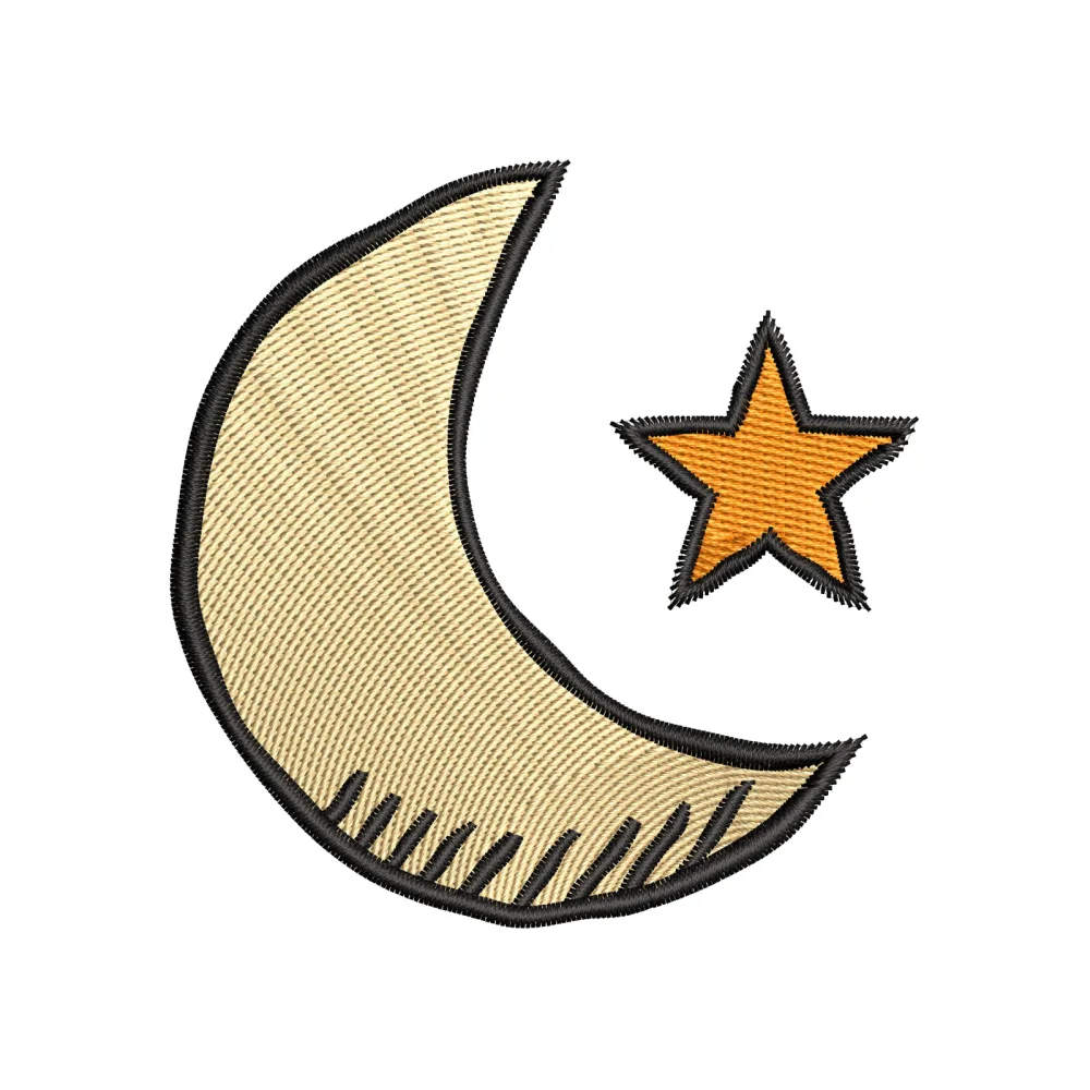 Moon Embroidery Design