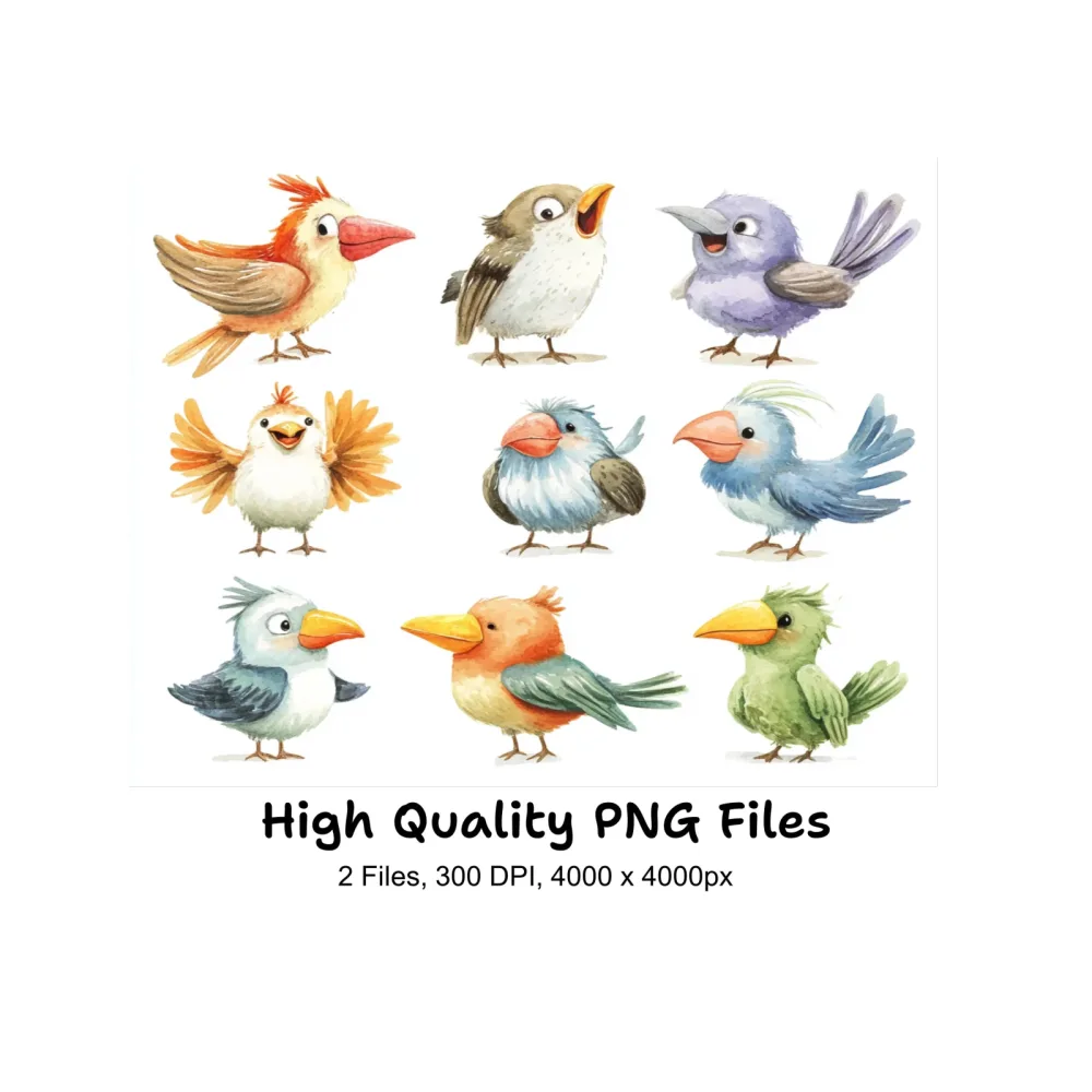 Assorted Bird Illustrations Clipart Bundle