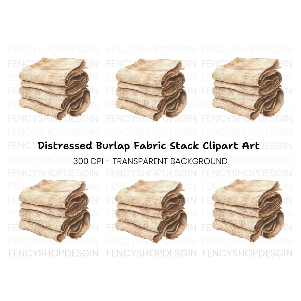 Folded Burlap Cloth Clipart Bundle
