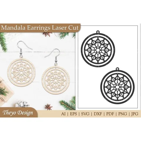 Earrings Mandala SVG Bundle