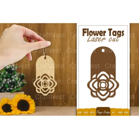 Flower Tags SVG Bundle