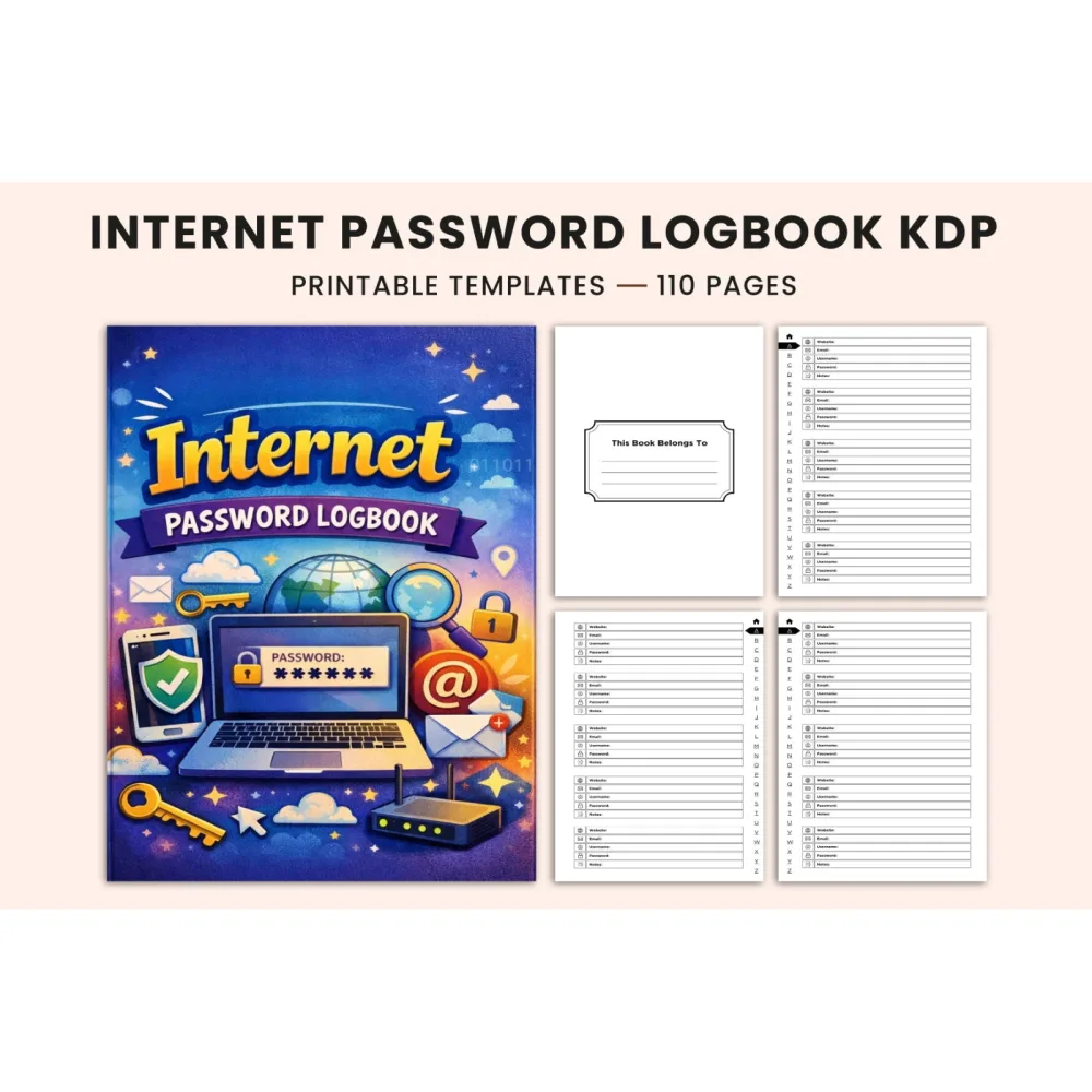 Internet Password Planner with Tabs