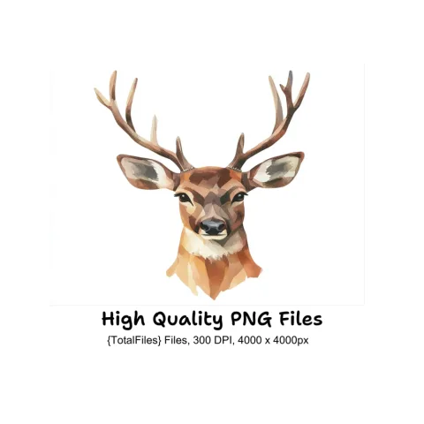 Deer Head Clipart Bundle
