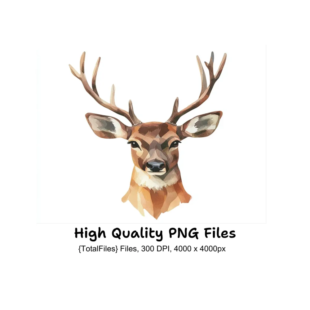 Deer Head Clipart Bundle