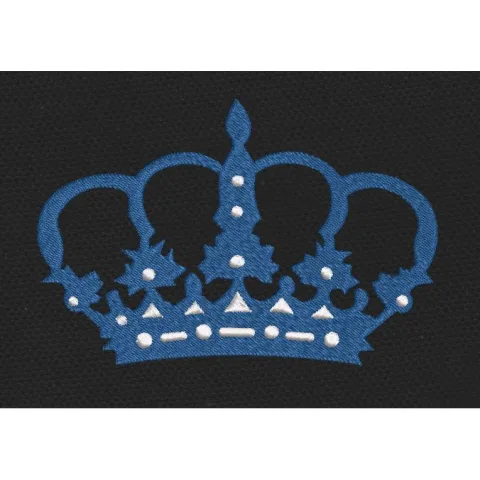 Royal Jeweled Crown Embroidery Blue & White Embroidery Design