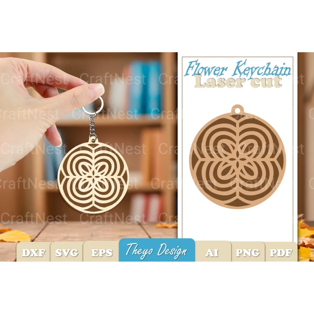 Flower Mandala Keychain SVG Bundle