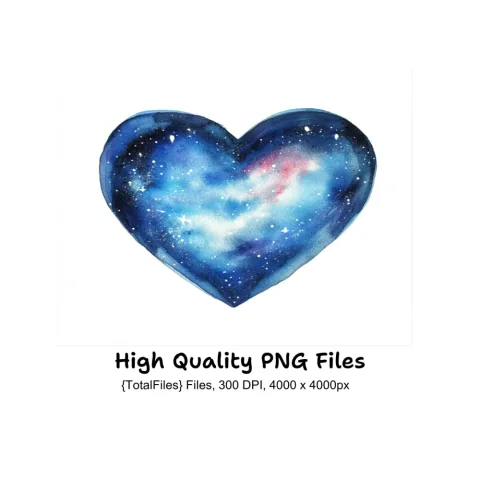 Galaxy Hearts Clipart Bundle