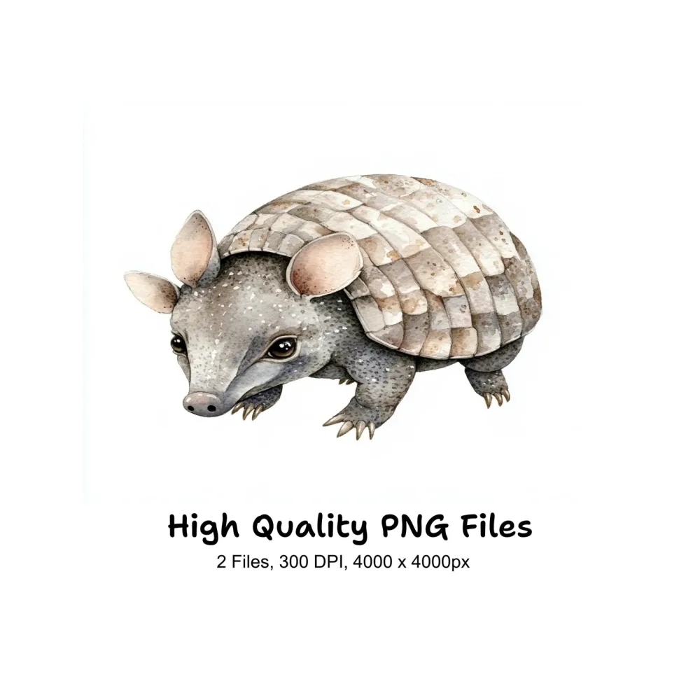 Cute Armadillo Clipart Bundle