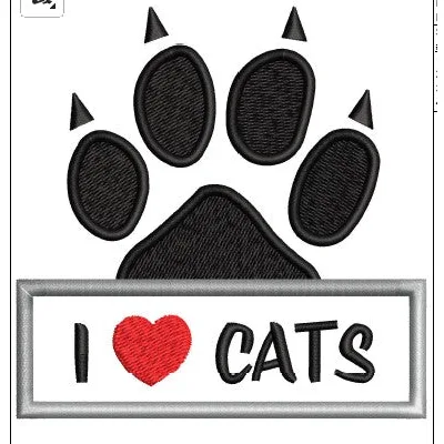Cat Paw Embroidery Design