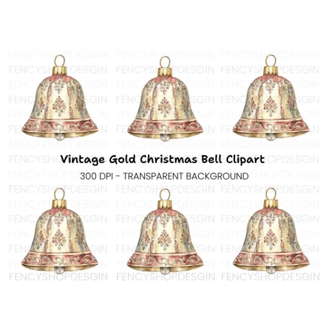 Elegant Christmas Bell Clipart Bundle