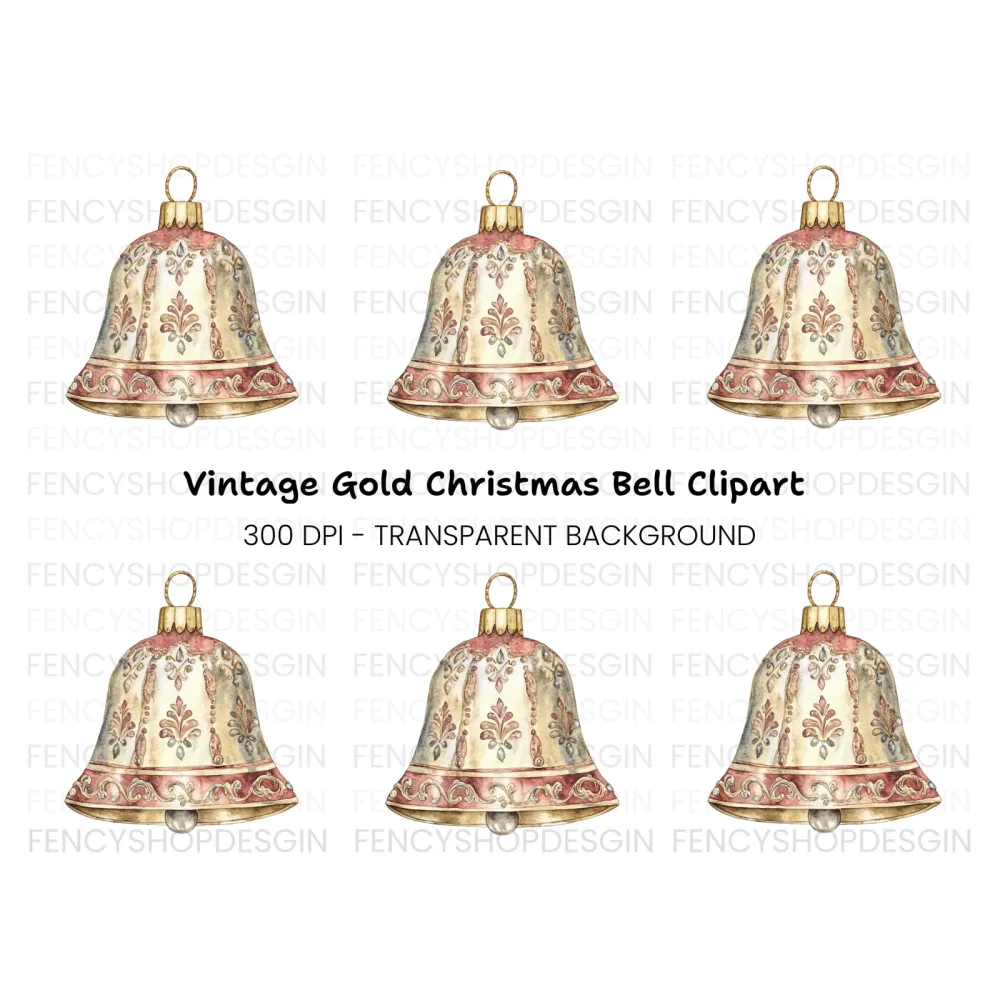 Elegant Christmas Bell Clipart Bundle