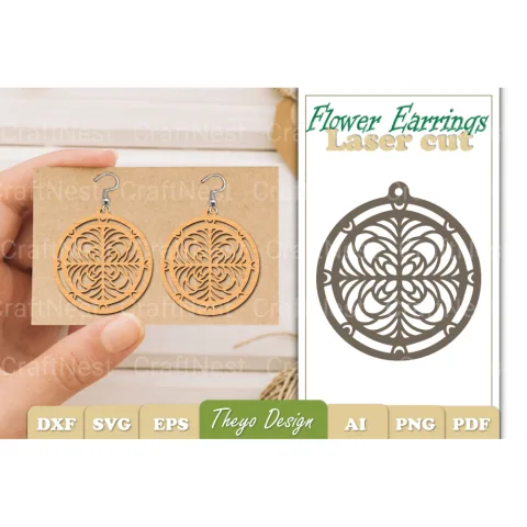 Flower Earrings SVG Bundle