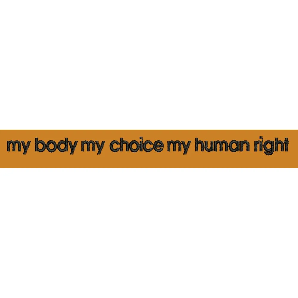 Human Rights Advocacy Typography Embroidery Design