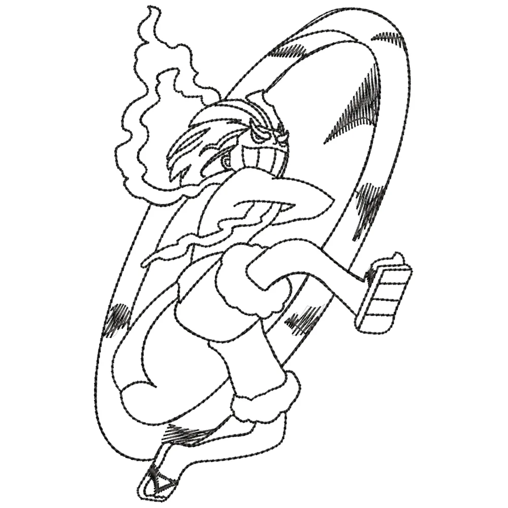 Bad Running Boy Embroidery Design