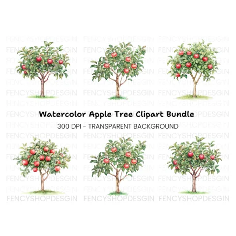 Apple Tree Clipart Bundle
