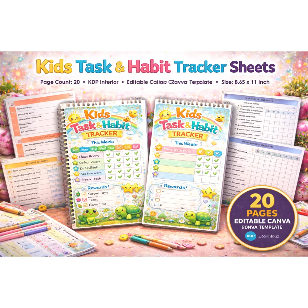 Kids Task Habit Sheets Planner