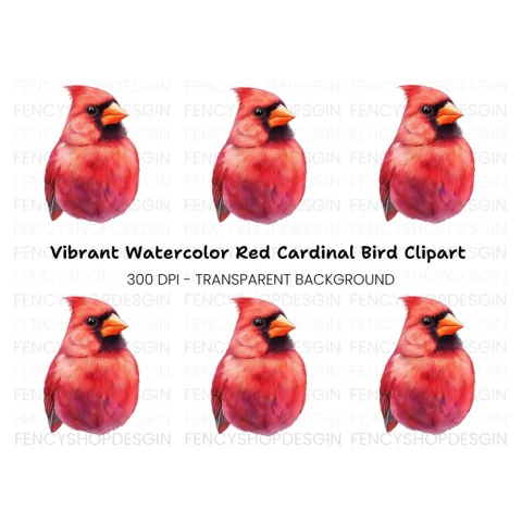 Vibrant Cardinal Clipart Bundle