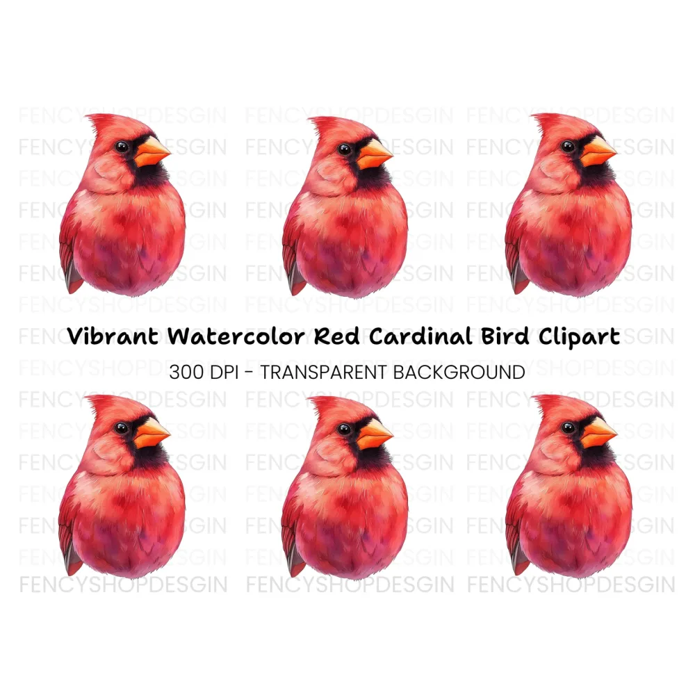 Vibrant Cardinal Clipart Bundle