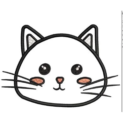 Cat Face Embroidery Design