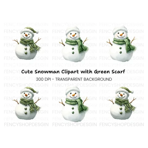 Cute Snowman Clipart Bundle