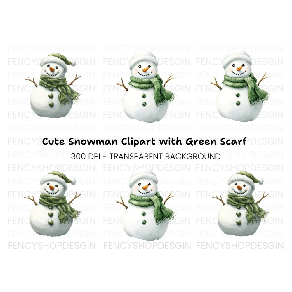 Cute Snowman Clipart Bundle