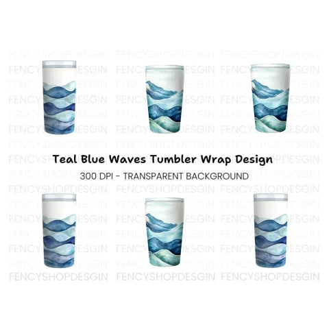 Ocean Waves Tumbler Clipart Bundle