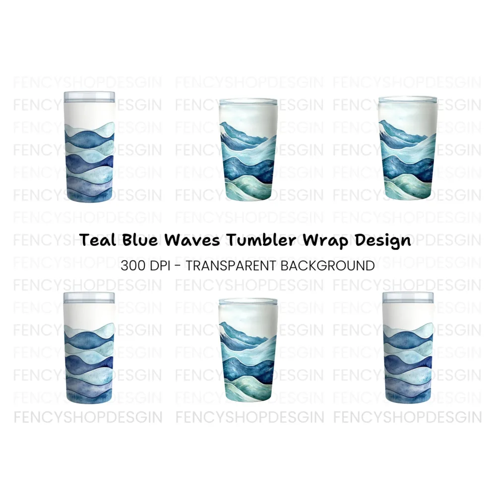 Ocean Waves Tumbler Clipart Bundle