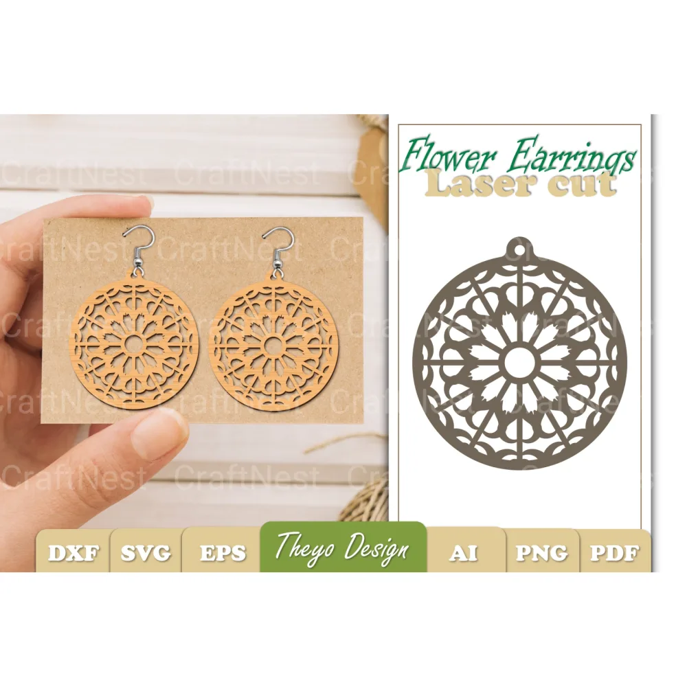 Flower Earrings SVG Bundle