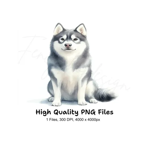 Adorable Siberian Husky Dog Clipart Bundle