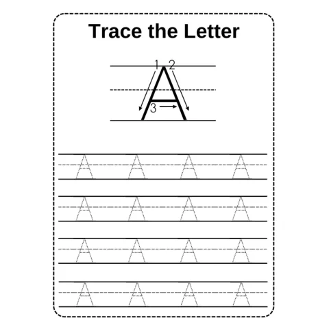 Alphabet Letter Tracing Practice Worksheets Uppercase Lowercase