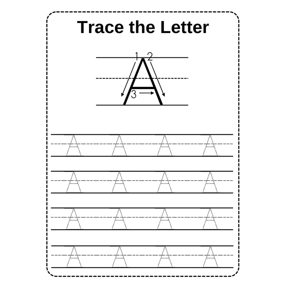 Alphabet Letter Tracing Practice Worksheets Uppercase Lowercase