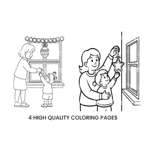 Mother and Child Decorating Window Coloring Books