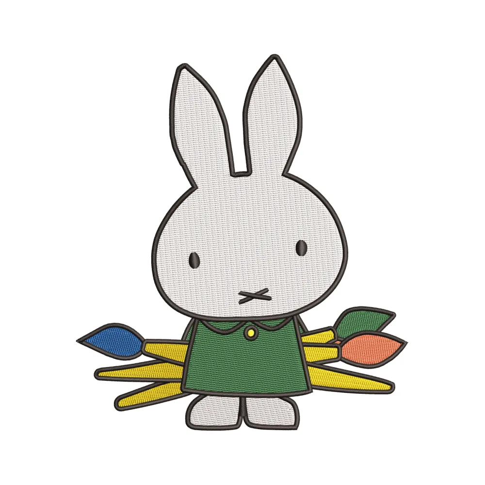 Rabbit Panter Embroidery Design