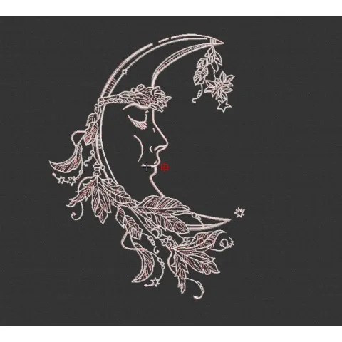 Moon Embroidery Design