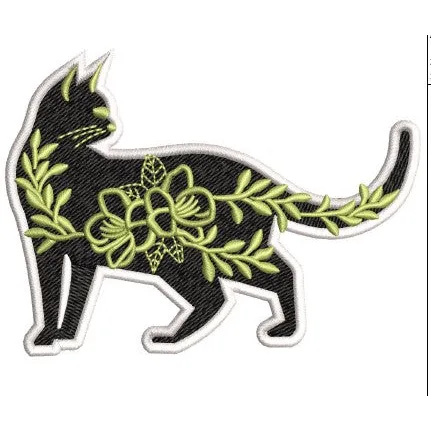 Cat I Embroidery Design