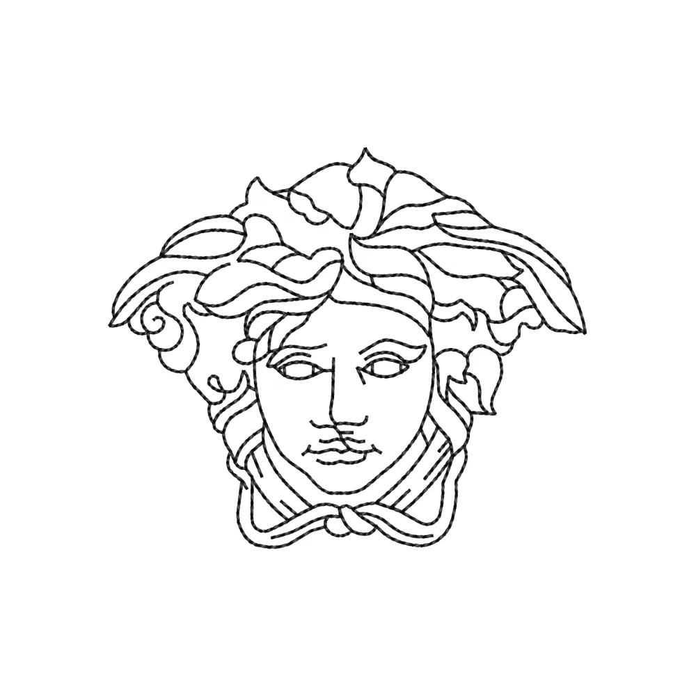 Women Head Embroidery Design