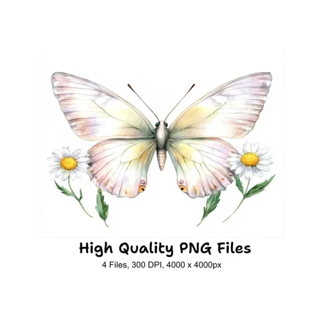 Butterflies and Daisies Clipart Bundle