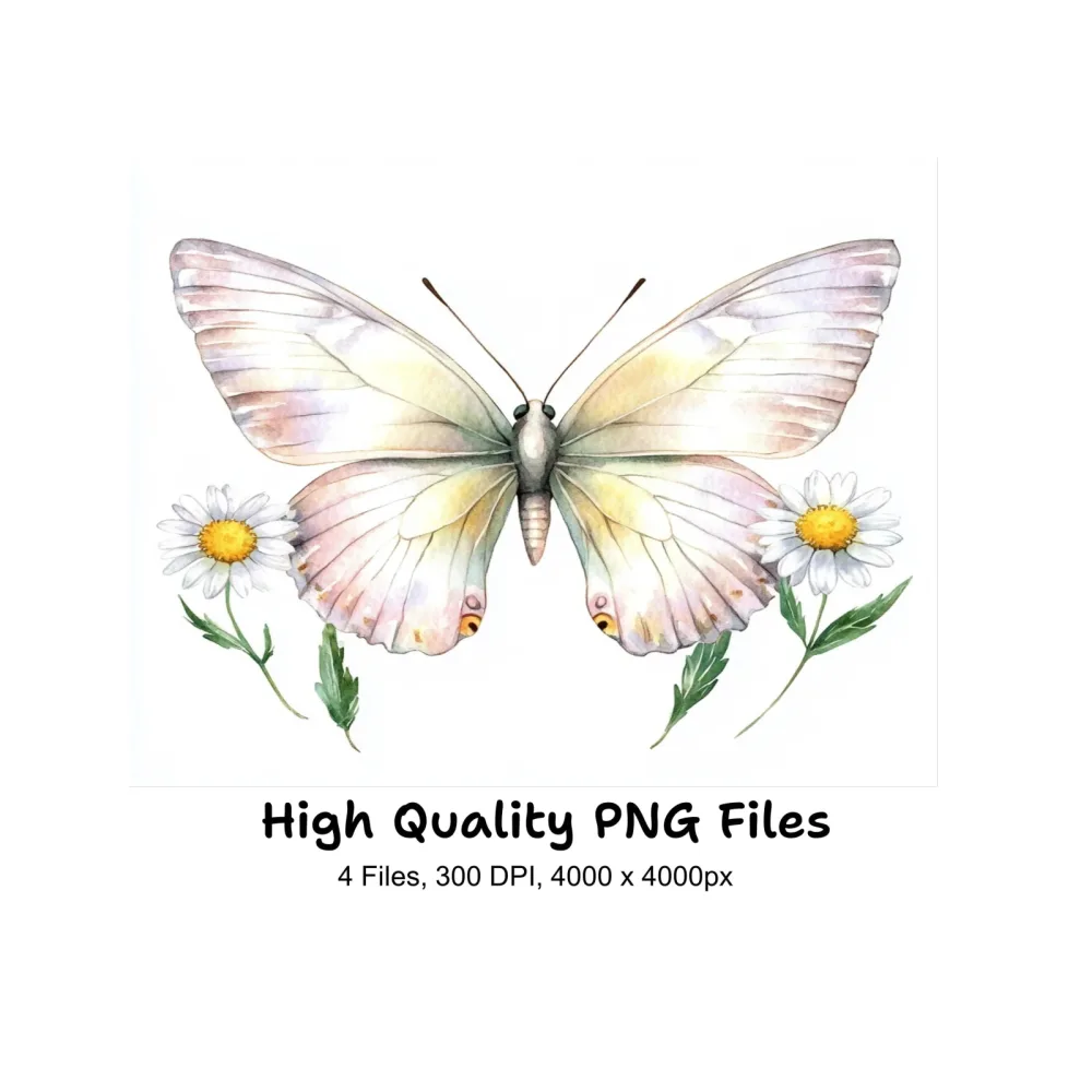 Butterflies and Daisies Clipart Bundle
