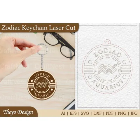 Zodiac Keychain SVG Bundle