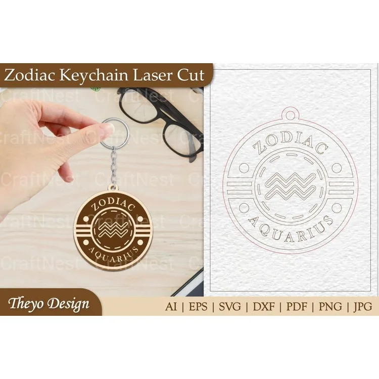 Zodiac Keychain SVG Bundle