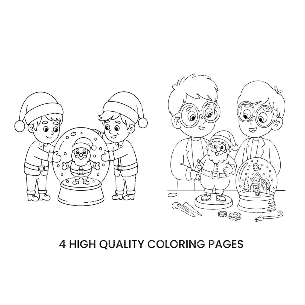 Christmas Snow GlobeFun Coloring Books