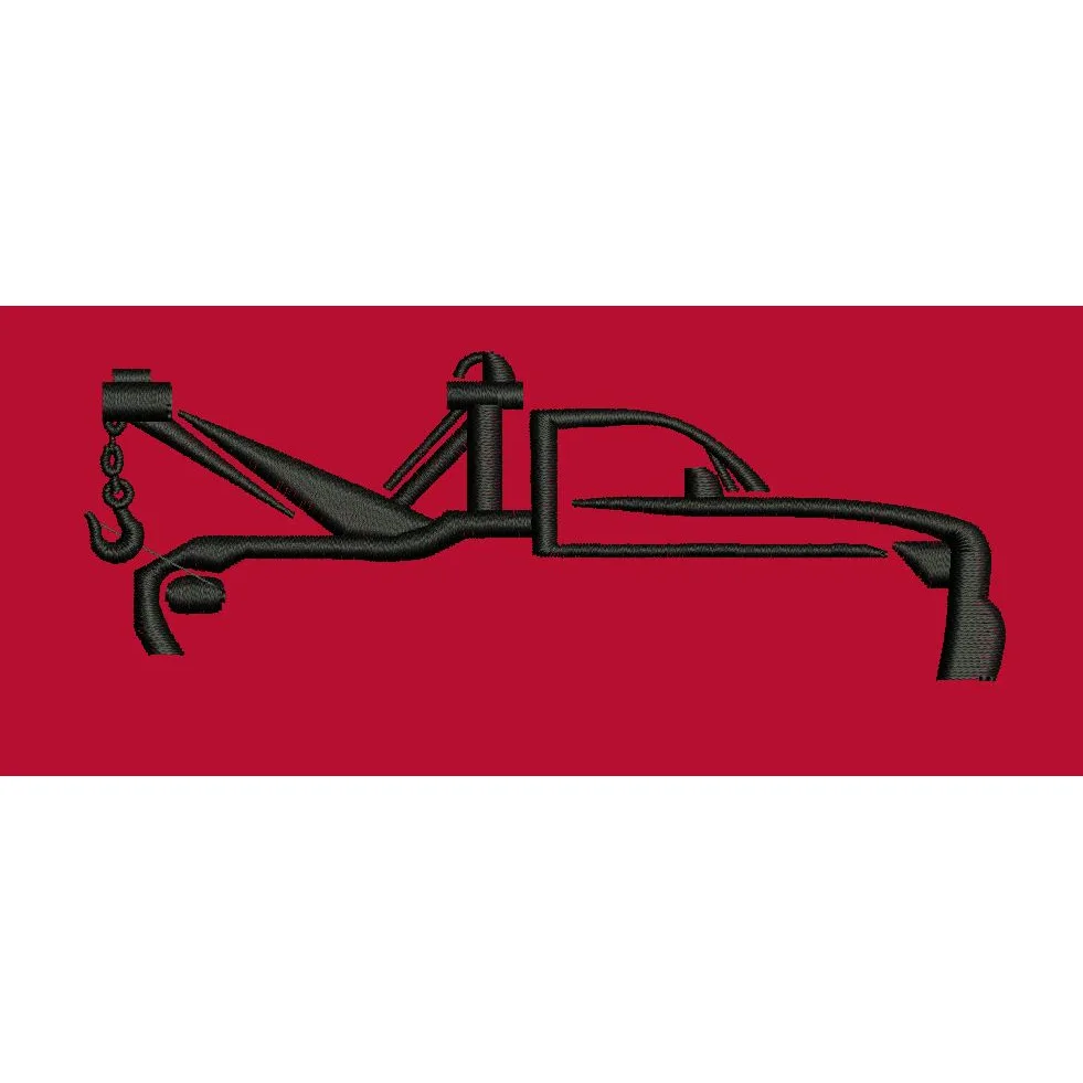 Tow Truck Silhouette Outline Embroidery Design