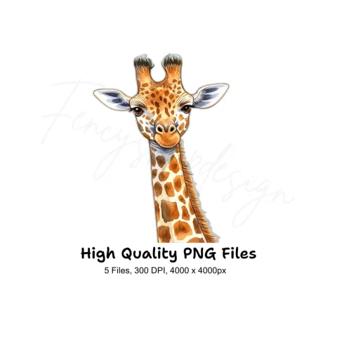 Cute Giraffe Faces Clipart Bundle