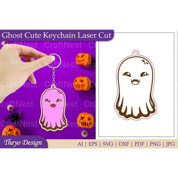 Ghost Keychain SVG Bundle