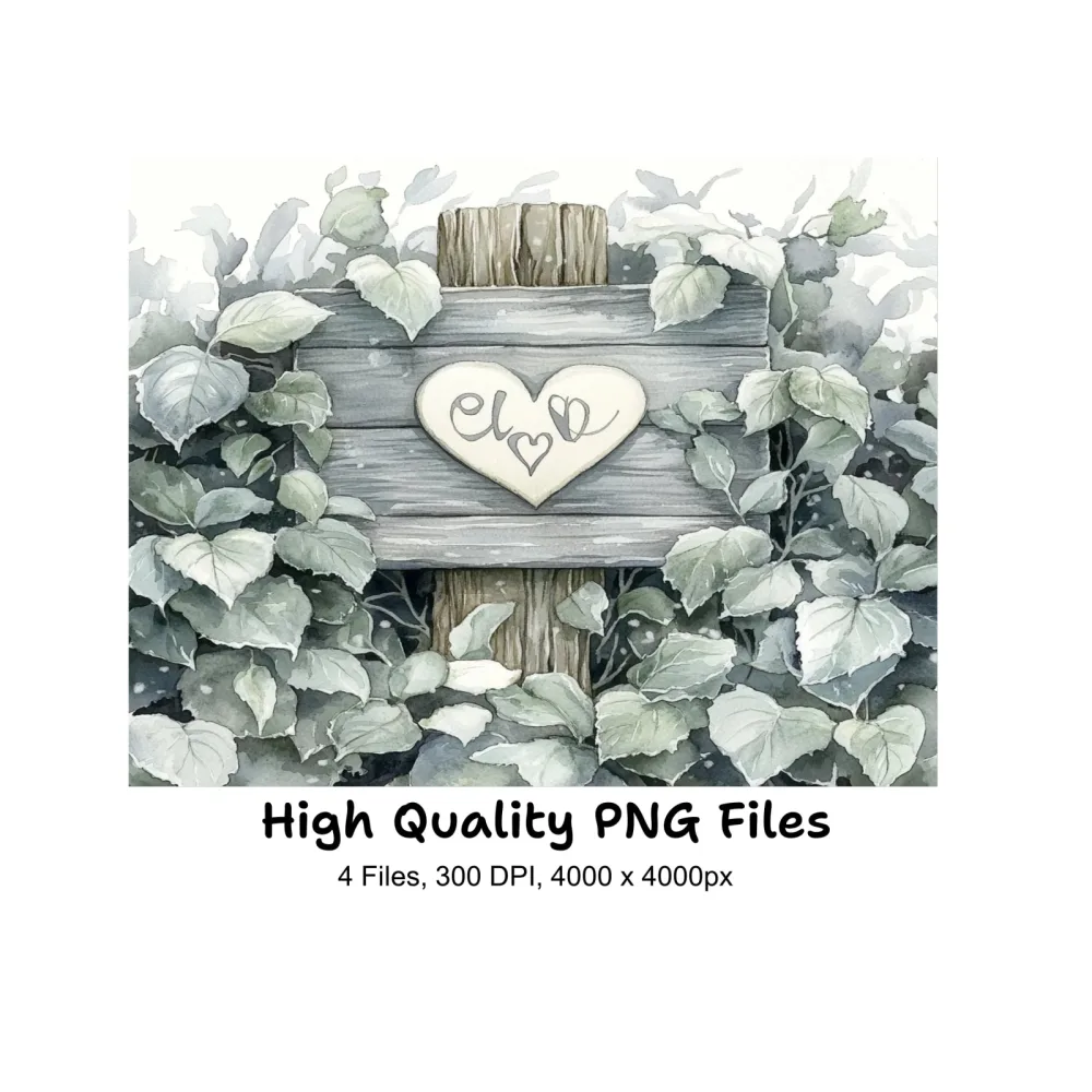 Eucalyptus Love Sign Clipart Bundle