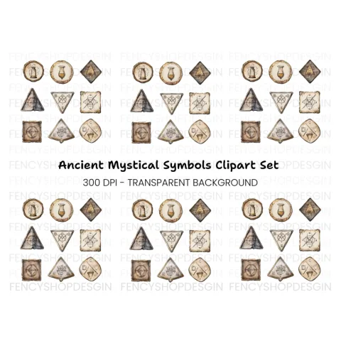 Mystical Alchemical Symbols Clipart Bundle