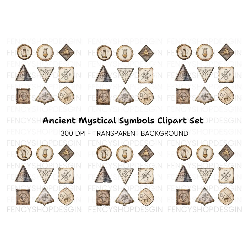 Mystical Alchemical Symbols Clipart Bundle