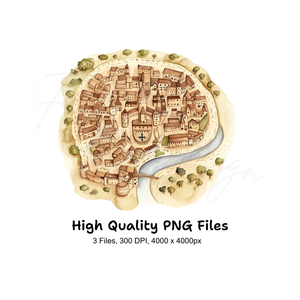 Vintage Style City Maps Clipart Bundle