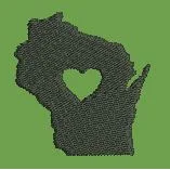 Wisconsin Heart State Outline Embroidery Design