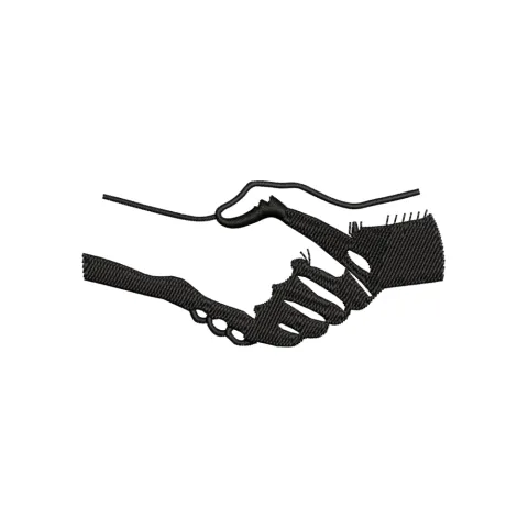 Hand Shake Embroidery Design